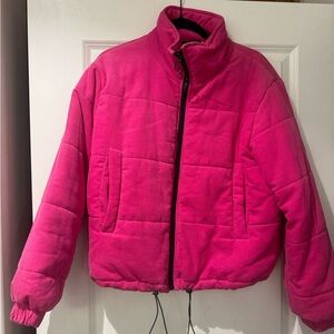 Cotton Candy Hot Pink Quilted Jacket